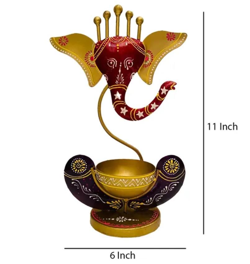 Divine Ganesha Tea Light Holder Showpiece