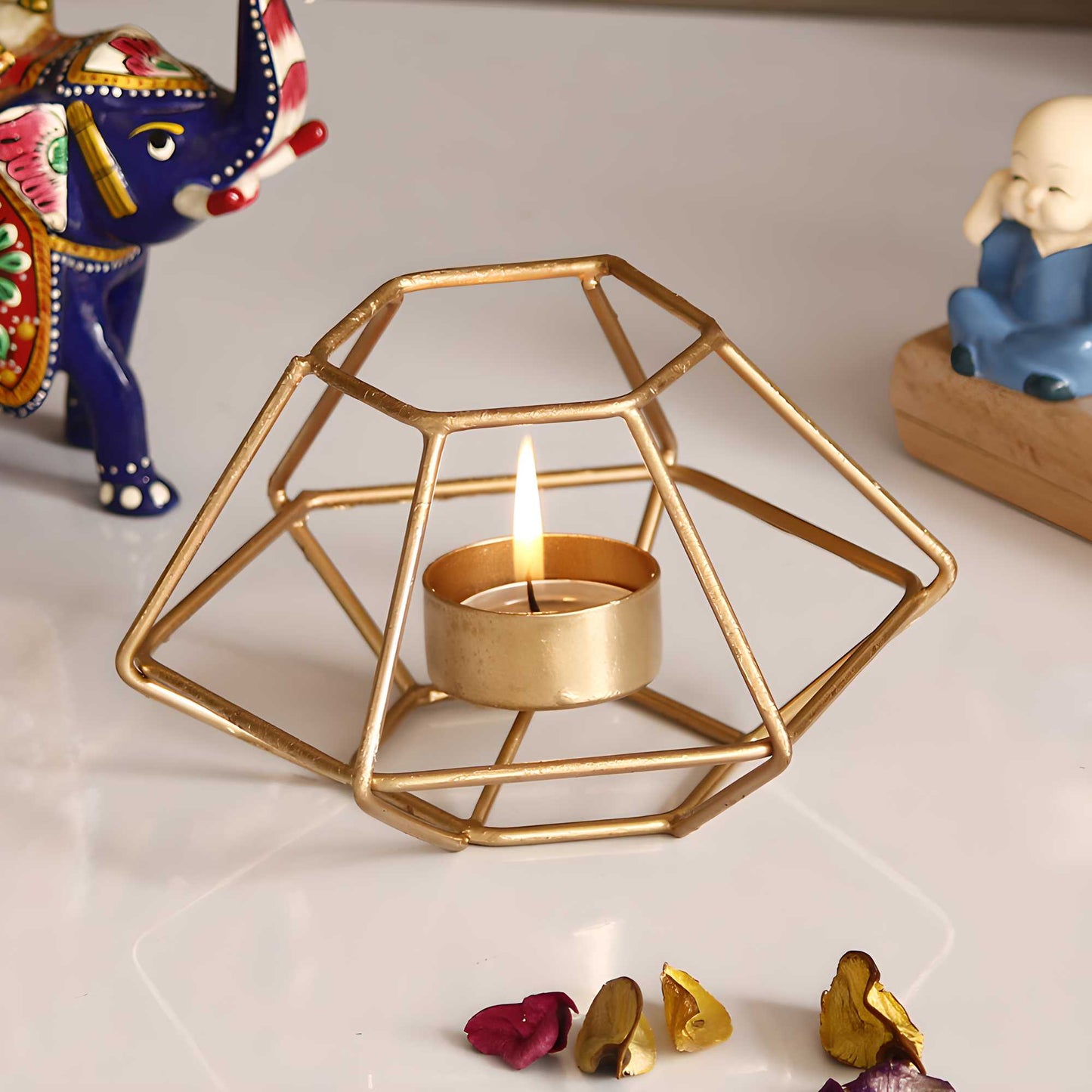 Geometric Gold T-Light Votive