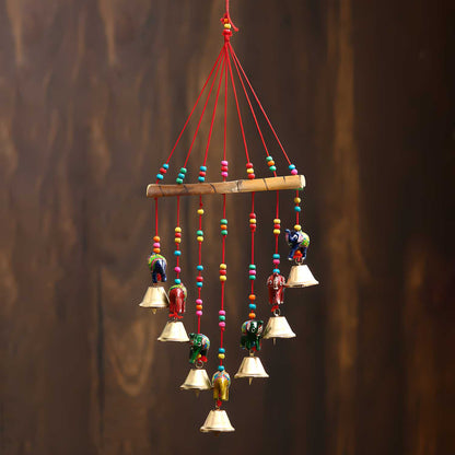 Vibrant Elephant &amp; Bell Door Hanging (Toran)