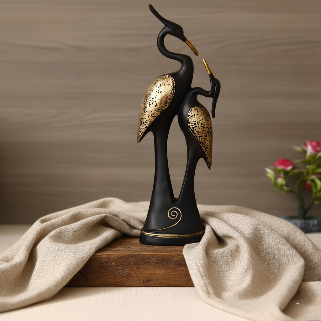 "Eternal Embrace" Swan Couple Showpiece