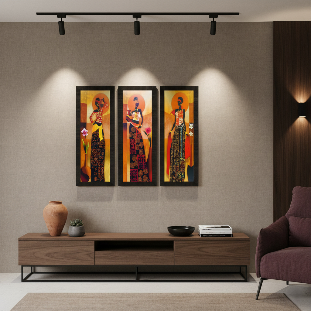 Tribal Village UV Art Paintings