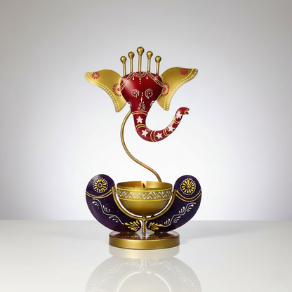 Divine Ganesha Tea Light Holder Showpiece