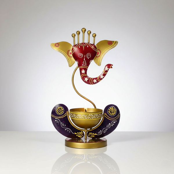 Divine Ganesha Tea Light Holder Showpiece