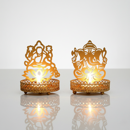 Shadow Casting Tea Light Holder – Ganesha & Laxmi