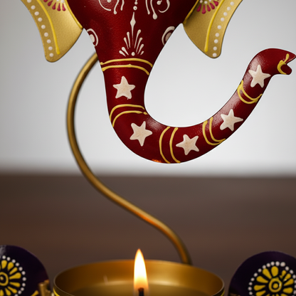 Divine Ganesha Tea Light Holder Showpiece